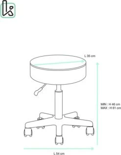 Tabouret à Roulettes Hauteur Réglable YÉ -Mobilier De Maison 4421211d52d64191b67615c51108fdf4