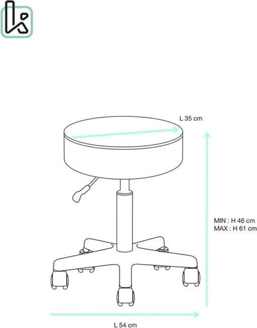 Tabouret à Roulettes Hauteur Réglable YÉ -Mobilier De Maison 4421211d52d64191b67615c51108fdf4