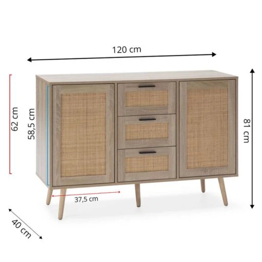 Buffet Dalia 3 Tiroirs Et 2 Portes Chêne -Mobilier De Maison 46e466b5f73e416e8daaa301a9a24efd