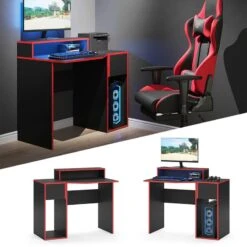 Bureau Ordinateur Kron Noir/rouge Set 7 -Mobilier De Maison 50ea6d1c497e4b0d9a68ba76ef7f6d12