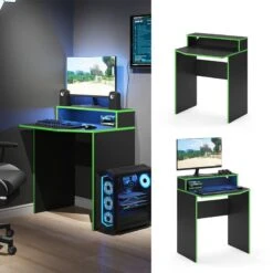 Bureau Ordinateur Kron 70cm Noir/vert -Mobilier De Maison 55a8803ab22848878cc6706344c4a530