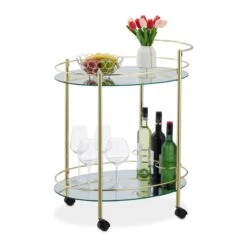 Chariot De Cuisine Ovale Avec 2 Niveaux -Mobilier De Maison 55c1c087b57f4cedb241c6f362245d60