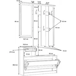 Meuble D'entrée Bois Et Blanc - MARCEL -Mobilier De Maison 5770c5b4d92547778d37303c3e39a1f9