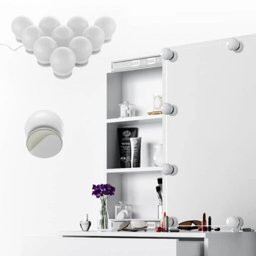 Coiffeuse Melle Blanc Avec LED -Mobilier De Maison 5dfbad28c44c401c80f041f8b0be0c97