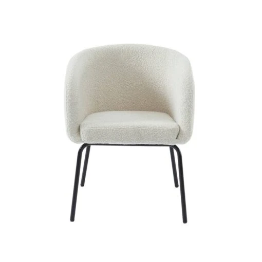 Fauteuil BELEM En Tissu Bouclette Blanc -Mobilier De Maison 5eed97a7130945188d353771ac8ded6a