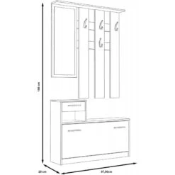 Meuble D'entrée Bois Et Blanc - MARCEL -Mobilier De Maison 614c0921c286468084446ab1086d9e34