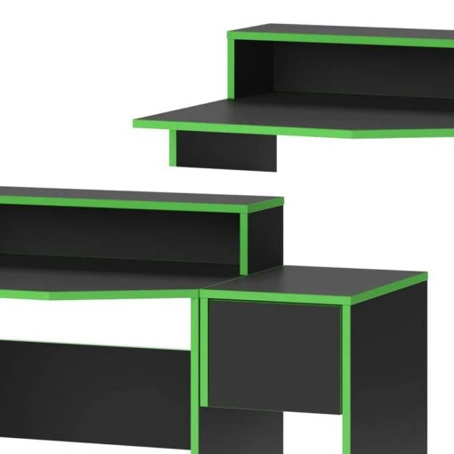 Bureau Ordinateur Kron Noir/Vert Set 7 -Mobilier De Maison 626ce39a8ce54cec9e932ce240e06e9e