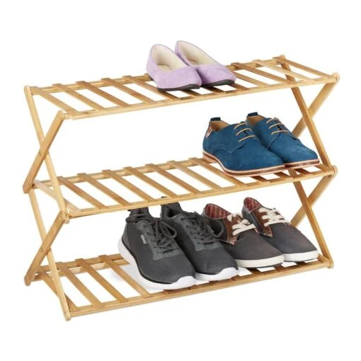 Étagère à Chaussures Pliable En Bambou -Mobilier De Maison 64601ef9e36d40928f84ce338756bae2