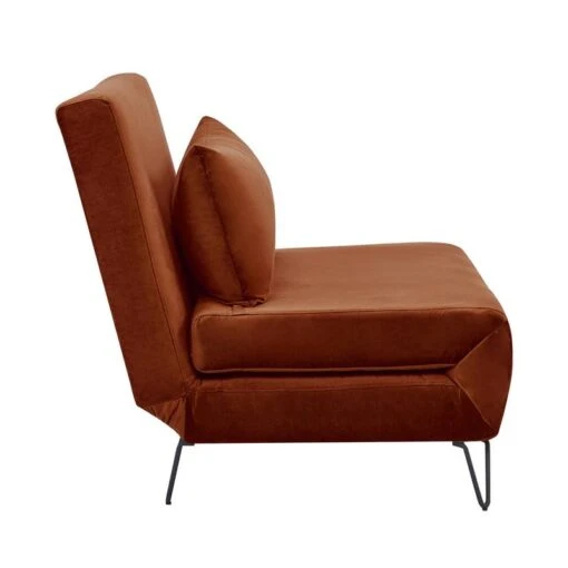 Fauteuil Convertible En Velours Rouille -Mobilier De Maison 64b7cce0ff374ada9178114b4c4ddd94