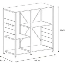 Etagère De Cuisine En Bois Et Métal Stan -Mobilier De Maison 64fd545dd7c84d409830480798f1de05