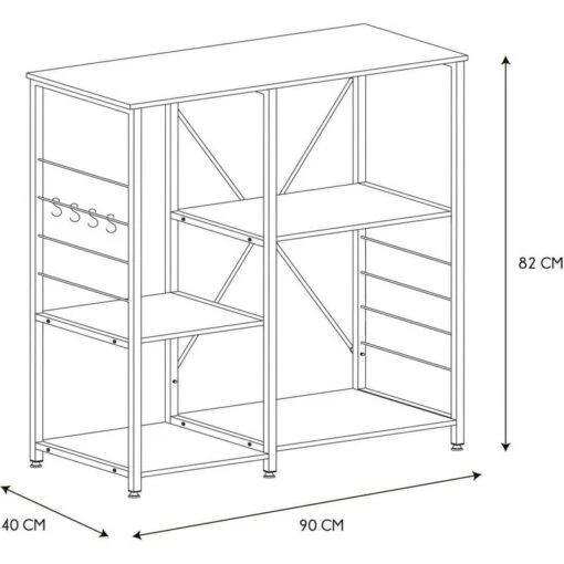 Etagère De Cuisine En Bois Et Métal Stan -Mobilier De Maison 64fd545dd7c84d409830480798f1de05