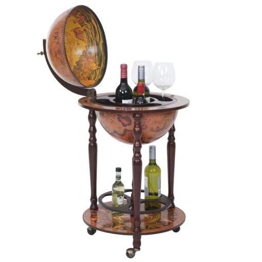 Bar De Salon Globe HWC-T874 Roulant -Mobilier De Maison 6649f669f69e40df83616c46c8bf8c1c