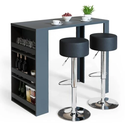 Table De Bar 117cm Anthracite -Mobilier De Maison 67b65007f559406ebefb22713ac22da7