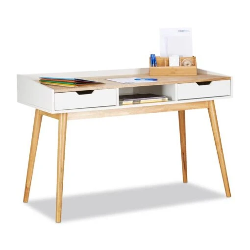 Bureau En Bois Scandinave Avec 2 Tiroirs -Mobilier De Maison 6a8b2ddadf1b4c4ca48f9eeb5efc935d