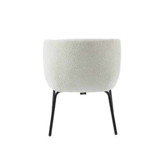 Fauteuil BELEM En Tissu Bouclette Blanc -Mobilier De Maison 6b0d03f87b974ac9b9f2ecbd1a9070fd