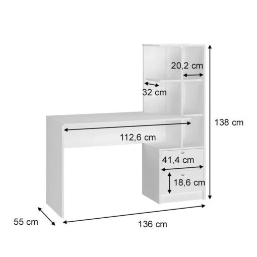 Bureau Denton Blanc -Mobilier De Maison 6cdef56ce46a4e07be2153adbc5c46ee