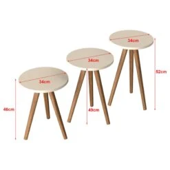 Set De 3 Tables D'appoint Snede Rondes -Mobilier De Maison 6ce9994ba3f043e086ccd7c650e254a3