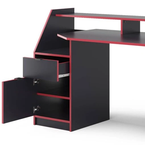 Bureau D'ordinateur Joel Noir/rouge -Mobilier De Maison 74282c0f72d042aea1862e7d5f0d1925