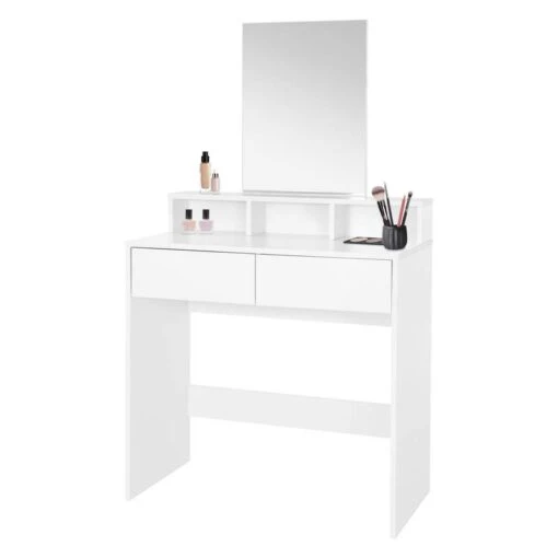 Coiffeuse + Miroir 80x40x140cm Blanc -Mobilier De Maison 76955c50d5d4456ab5bb85996e6b0bb5