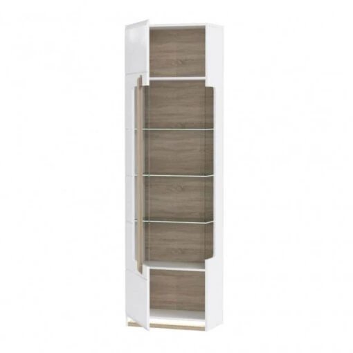 Meuble Vitrine Blanc Décor Bois Clair -Mobilier De Maison 78cbe06a0a3141a9be2a5f5fc4a13af7