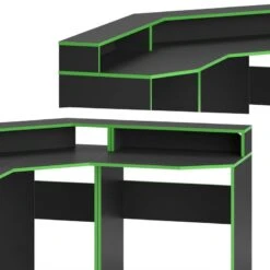 Bureau Ordinateur Kron Noir/vert Set 1 -Mobilier De Maison 7a296ed102d34f56bac1a90dd85817a7