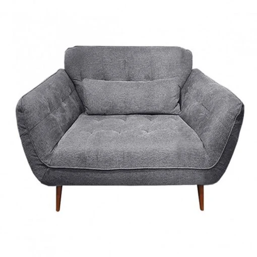 Fauteuil Capitonné Tissu Gris Chiné GALY -Mobilier De Maison 7d84abf5039c47bea811081604ea9c0d