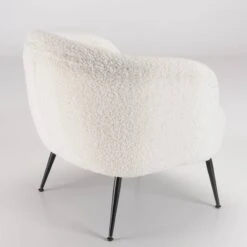 Fauteuil Cosy Tissu Bouclette Blanc -Mobilier De Maison 7dabe4a65b194a6a9f1da2d34fc0e59e