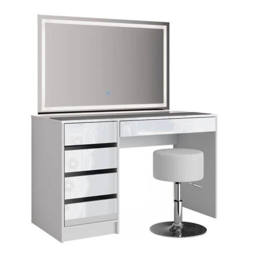 Coiffeuse Sherry, Miroir LED Et Tabouret -Mobilier De Maison 7fe5e91b5cc54728bea6e8c49325f60f