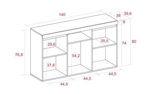 Buffet NATURALE Couleur 'Chêne/Noir' -Mobilier De Maison 84000046fc1345db8a791ac95682365a