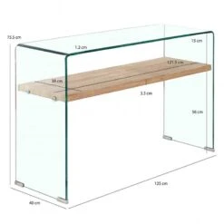 Console Verre Trempé étagère Bois ICE -Mobilier De Maison 873f07cdedcb4203bf83949293b1695e