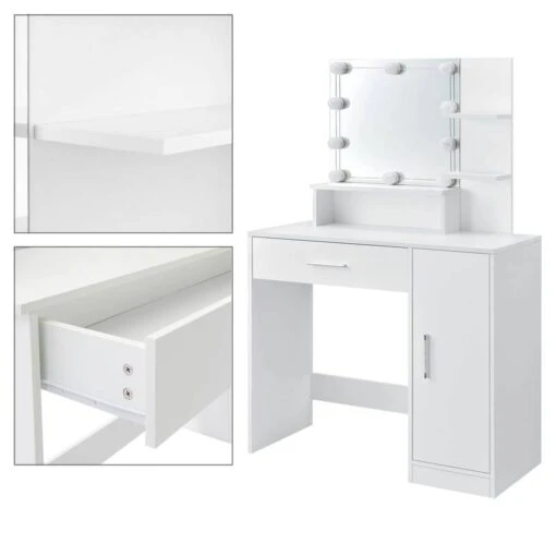 Coiffeuse 90x38x137 Cm Blanc -Mobilier De Maison 89fe2440fa0f45229edb665f1192c36e