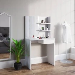 Coiffeuse Dekos Blanc Avec Banc -Mobilier De Maison 8a26099234d844d8820ed41570b9bd07