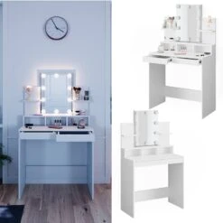 Coiffeuse Ania Blanche Avec LED -Mobilier De Maison 8de2062b6e7e48e592ff6896b75a01e9