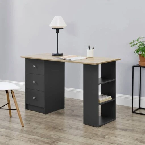 Bureau Lemberg Avec 3 Tiroirs -Mobilier De Maison 8ee131137fb84283ab05cc2d8988576b