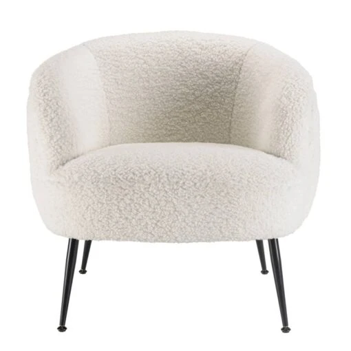 Fauteuil Cosy Tissu Bouclette Blanc -Mobilier De Maison 9097bbbbf62649eba79567f67db3105c