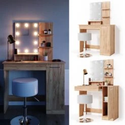 Coiffeuse Julia Avec Tabouret Et LED -Mobilier De Maison 978a4bd816a34ecda2e36674e9b0a922