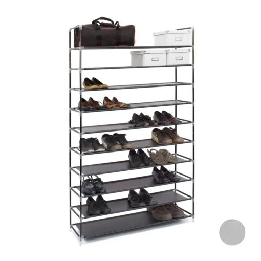 Étagère à Chaussures XXL 50 Paires Gris -Mobilier De Maison 9eb25a33a90a4396823b46125a0720cb