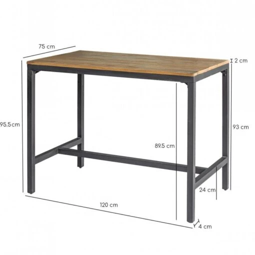 Table Haute L120cm Pin Recyclé Et Métal -Mobilier De Maison a17194cba1a64e4a8151d8ef09e48ffd