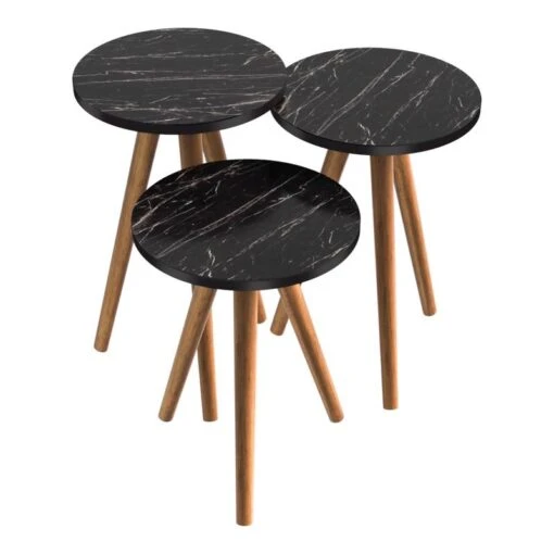 Set De 3 Tables D'appoint Snede Rondes -Mobilier De Maison a31a6fee5d7b4d67afe451cafc59b93f