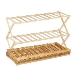 Étagère à Chaussures Pliable En Bambou -Mobilier De Maison a758c127d41d45959064a7e853d9b0a9