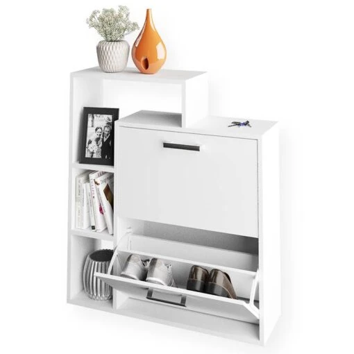 Meuble à Chaussures Orlando Blanc -Mobilier De Maison a7e528903e31481189a1cf22ef90377f