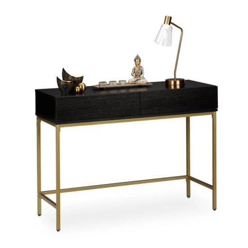 Table De Console Doré Noir -Mobilier De Maison a8c48317bc794d7e87e7e3261daebfab