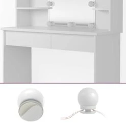 Coiffeuse Charlotte Blanc/sonoma & LED -Mobilier De Maison a8d7150ded2f48e0a15f1b2f06c6db20