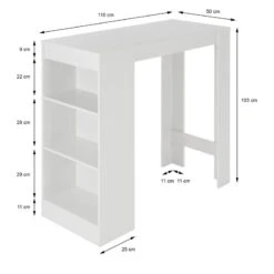 Table De Bar 110x50x103cm Blanc -Mobilier De Maison a8fa1e78a520478495901d49ee58d03c