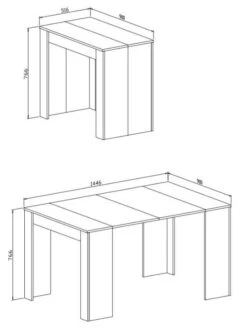 Console Extensible Jusqu'à 140cm Blanc -Mobilier De Maison a916c49d37e94b90b1606676a55696ac