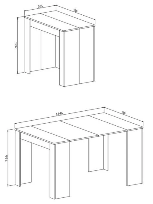 Console Extensible Jusqu'à 140cm Blanc -Mobilier De Maison a916c49d37e94b90b1606676a55696ac