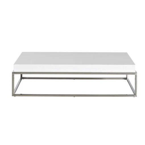 Table Basse En Bois Blanc Et Acier -Mobilier De Maison a9fcbbc4916a438197f62f232b6c9c29