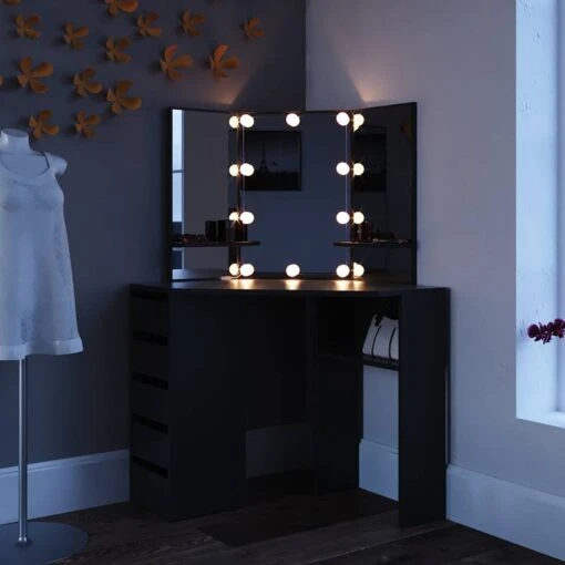 Coiffeuse Arielle Blanc/sonoma & LED -Mobilier De Maison aa6a4bfcce6449aab211afbb90c1d160