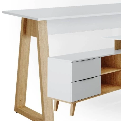 Bureau Neptune XXL Blanc/sonoma -Mobilier De Maison ae14064adf2f4eeb9d08e10f6e284fe7