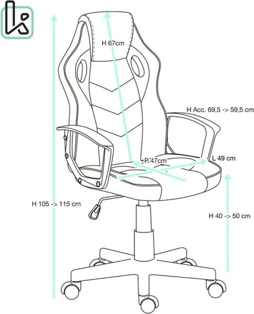 KAYELLES Fauteuil Gamer Inclinable SENA -Mobilier De Maison af7e9e76ab5d465980c64d4a40693366